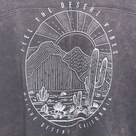 GRAY MINERAL WASH MOJAVE DESERT, CALIFORNIA GRAPHIC SCENERY SWEATER SIZE MEDIUM - Picture 5 of 7